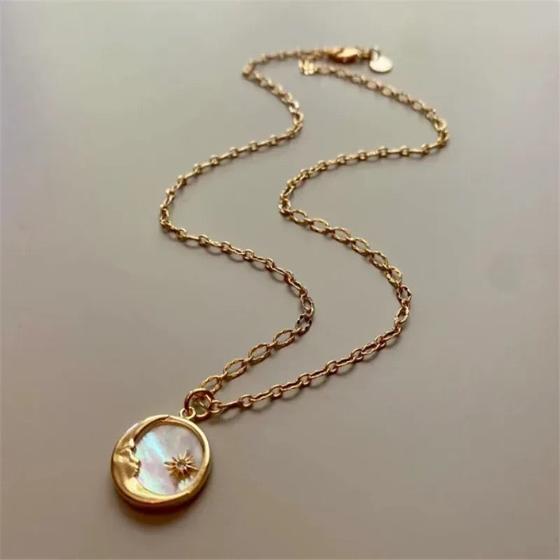 Sun and Moon Coin Pendant