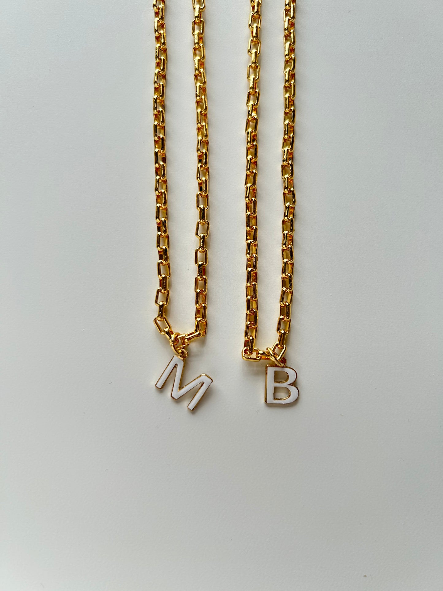 White Initial Necklace