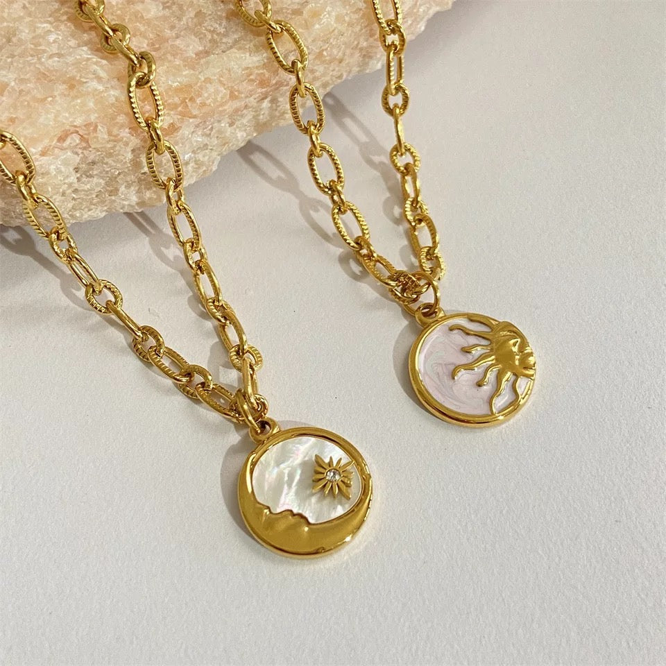 Sun and Moon Coin Pendant