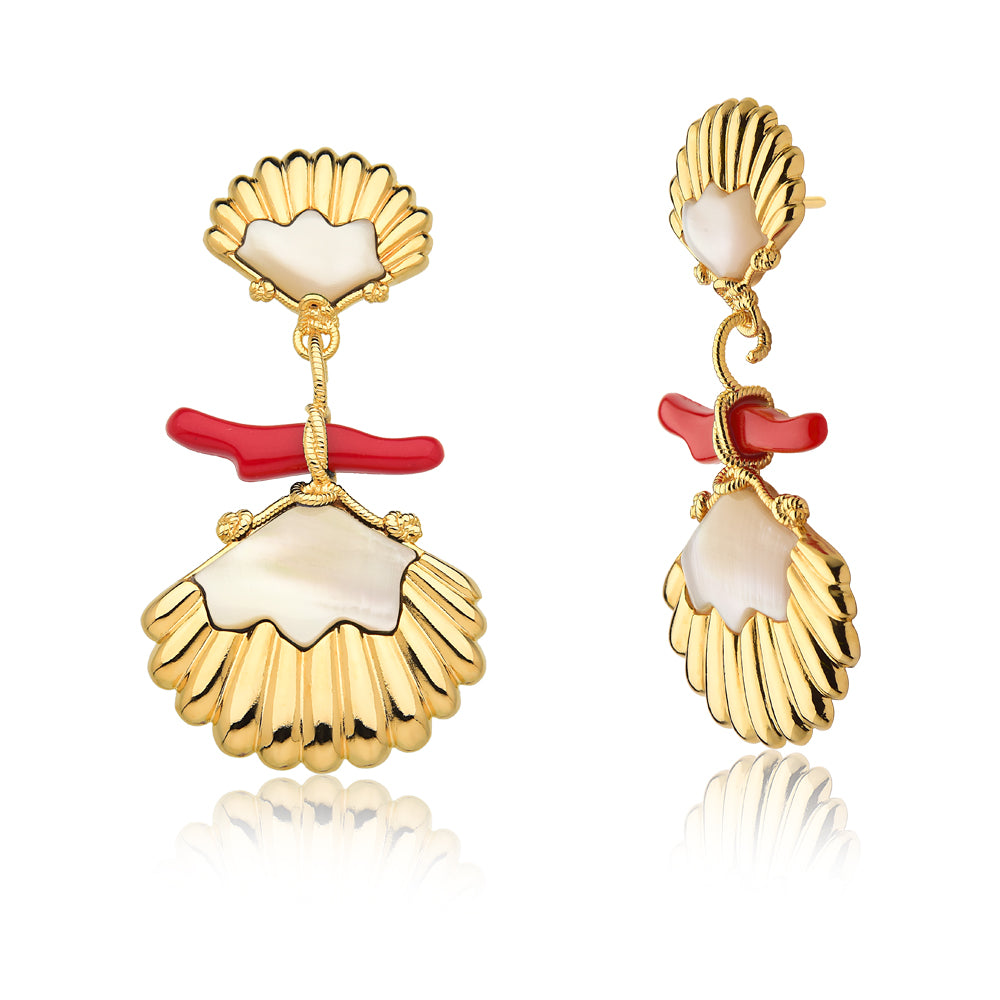 MARIA DOLORES - Marea Double Conch Earrings