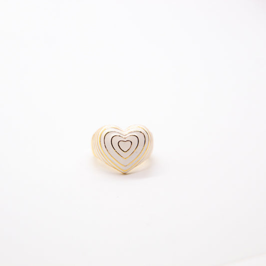 White Heart Ring